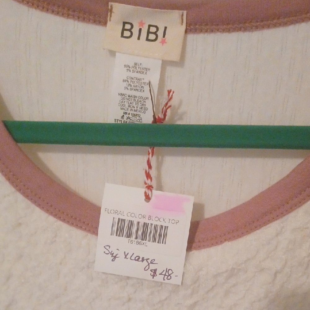BiBi Cream and Pink Floral Sweatshirt - Picture 2 of 4